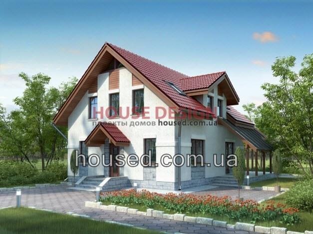 Проект дома № 15117 с просторной мансардой